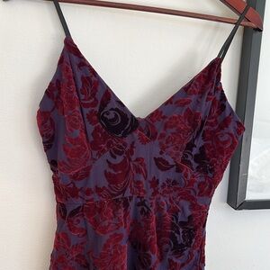 Purple and dark red detailed bodycon dress